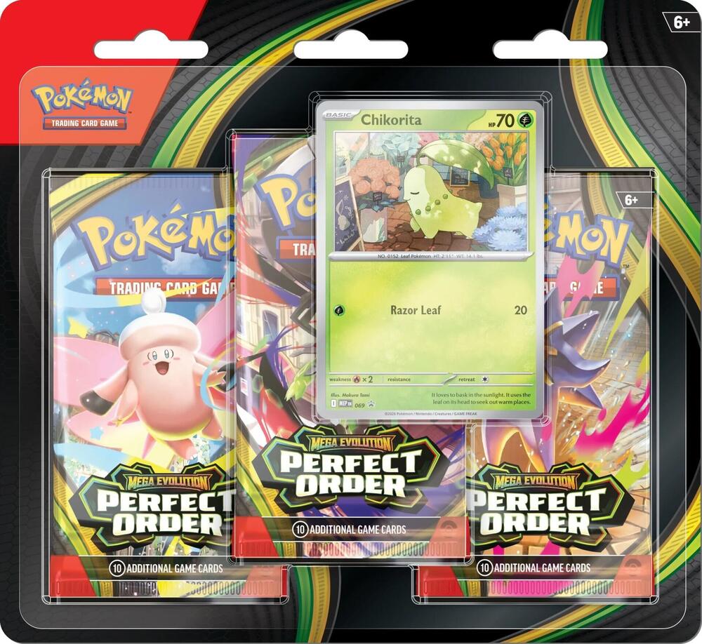 Pokemon TCG Perfect Order 3 Pack Blister [Chikorita] - ME03: Perfect Order (ME03)