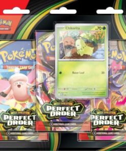 Pokemon TCG Perfect Order 3 Pack Blister Chikorita